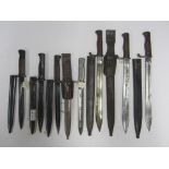 A collection of German Bayonets,