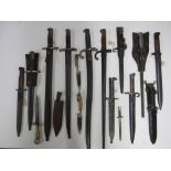 A Collection of assorted Bayonets and Knives,
