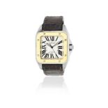 Cartier. A stainless steel and gold automatic wristwatch Santos 100, Ref: 2656, Circa 2005