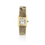 Cartier. A lady's 18K gold manual wind rectangular wristwatch Tank, Ref: 1468, Sold 23rd August ...