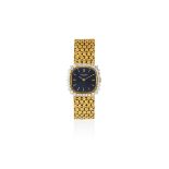 Patek Philippe. An 18K gold and diamond set manual wind square bracelet watch Ref: 4181 2, Sold 2...