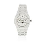 Audemars Piguet. A stainless steel automatic calendar bracelet watch with moon phase Royal Oak, ...