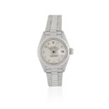 Rolex. A lady's platinum and diamond set automatic calendar bracelet watch Datejust, Ref: 69166,...