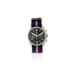 CWC. A stainless steel manual wind military chronograph wristwatch issued to the Royal Navy Circa...