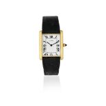 Cartier. An 18K gold automatic rectangular wristwatch Tank, Circa 1980