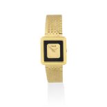 Piaget. A lady's 18K gold manual wind rectangular bracelet watch Protocole, Ref: 91546 C7, Circa ...