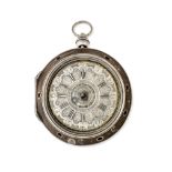 Tomas Fridl, Salzburg. A large silver quarter striking clock coach watch with alarm Circa 1750