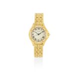 Cartier. A lady's 18K gold and diamond set quartz bracelet watch Cougar, Circa 1990