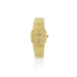 Omega. A lady's 18K gold automatic cushion form bracelet watch De Ville, Circa 1980