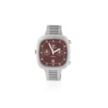 Heuer. A stainless steel automatic calendar chronograph cushion form bracelet watch Silverstone R...