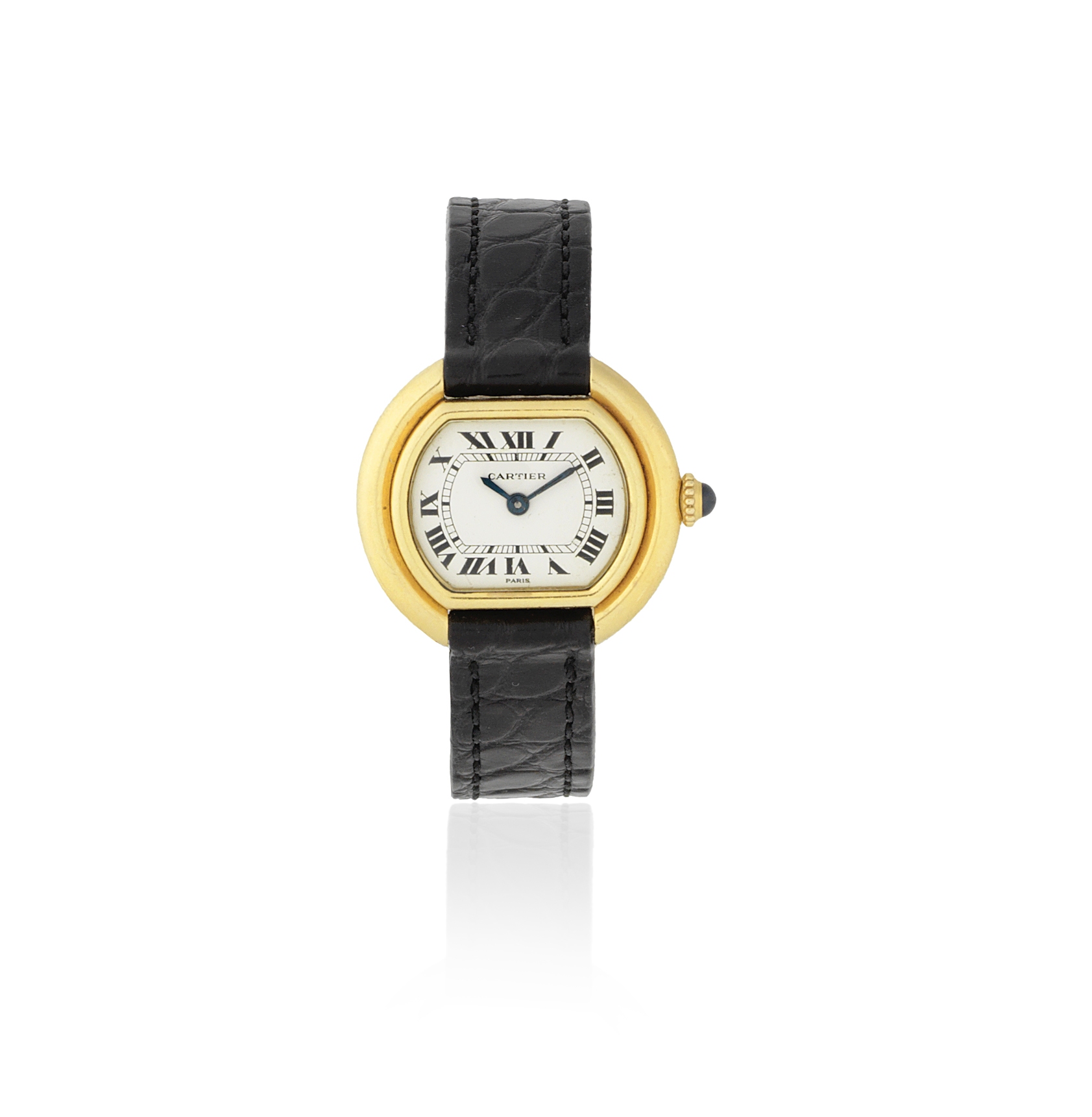 Cartier. A lady's 18K gold manual wind oval wristwatch Ellipse, Circa 1990