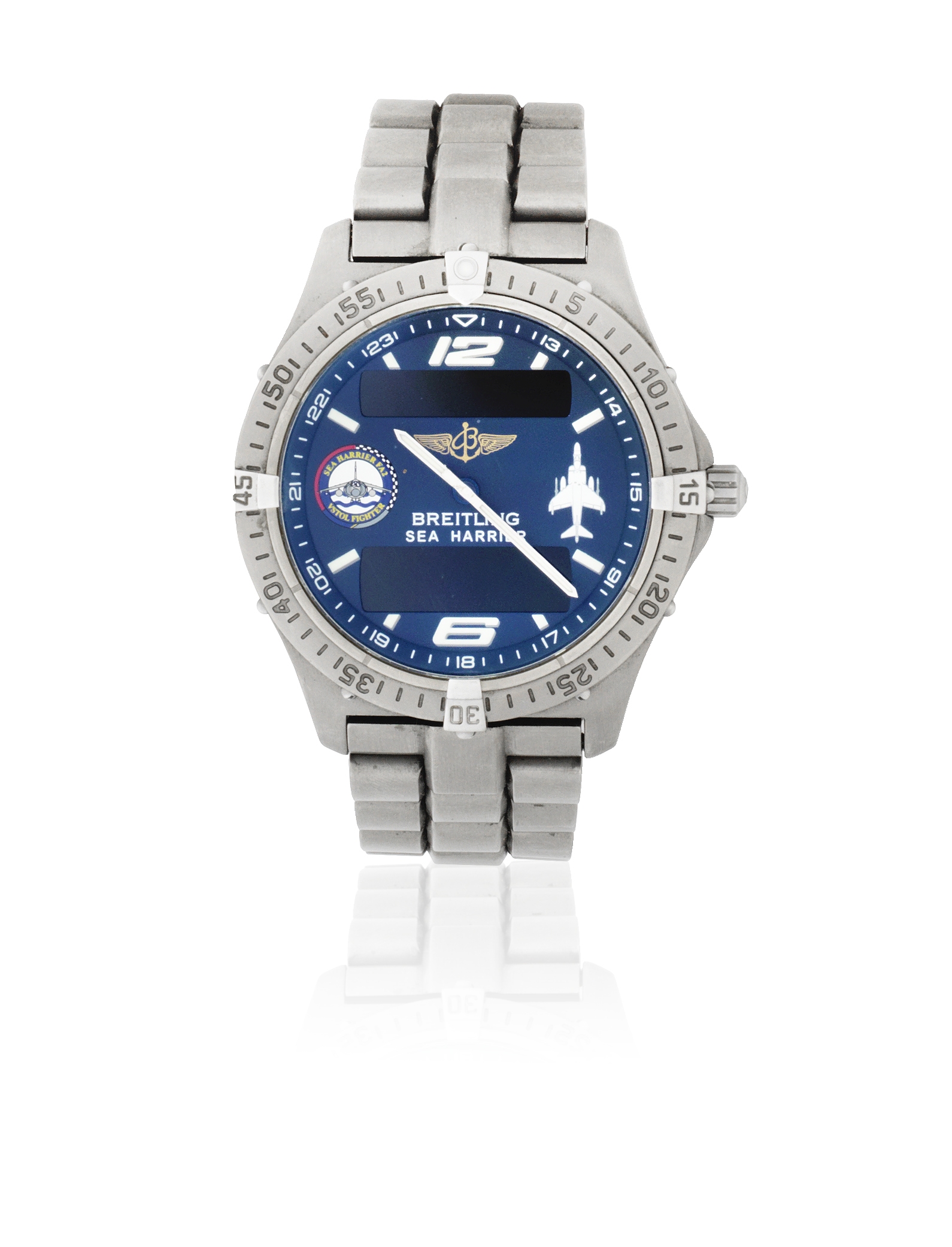 Breitling. A Limited Edition titanium quartz bracelet watch with digital display Sea Harrier Aer...