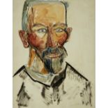 ERICH HECKEL (1883-1970) Bildnis eines bärtigen Mannes 20 1/8 x 15 5/8 in (51.5 x 39.6 cm) (Execu...
