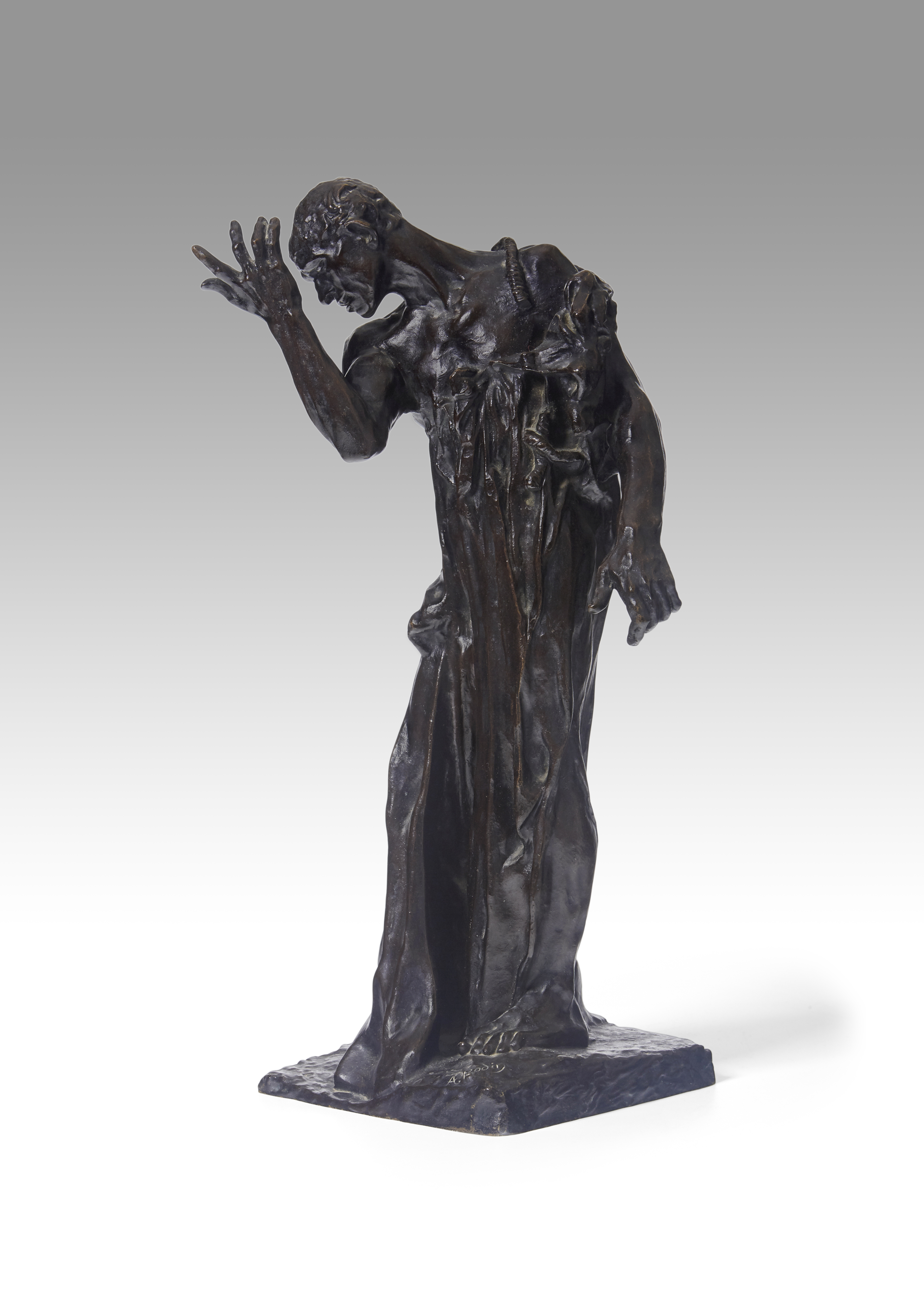 AUGUSTE RODIN (1840-1917) L'un des Bourgeois de Calais: Pierre de Wiessant, vêtu, réduction 17 3/...