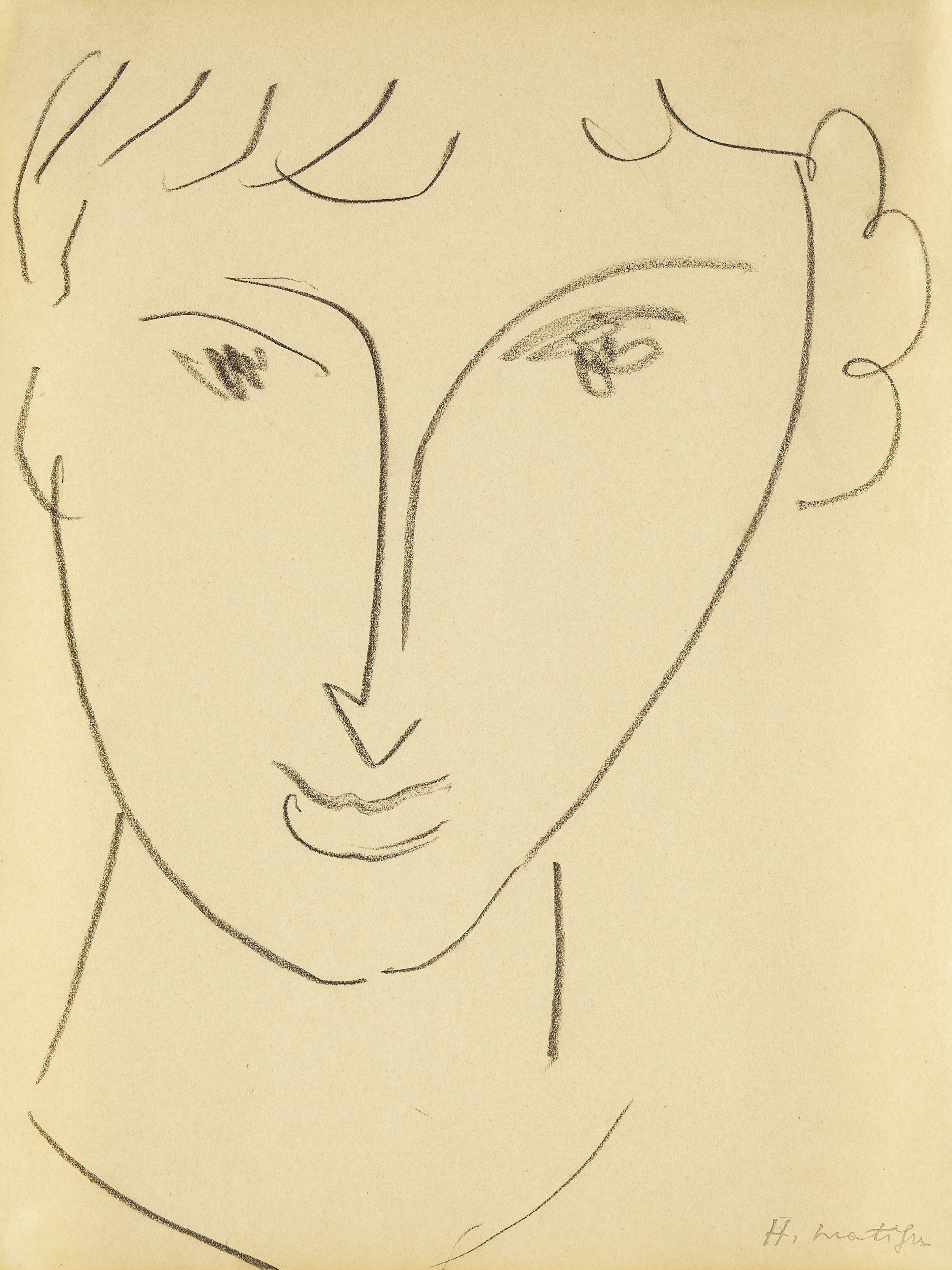 HENRI MATISSE (1869-1954) Tête de femme 11 3/4 x 9 in (29.8 x 22.9 cm)