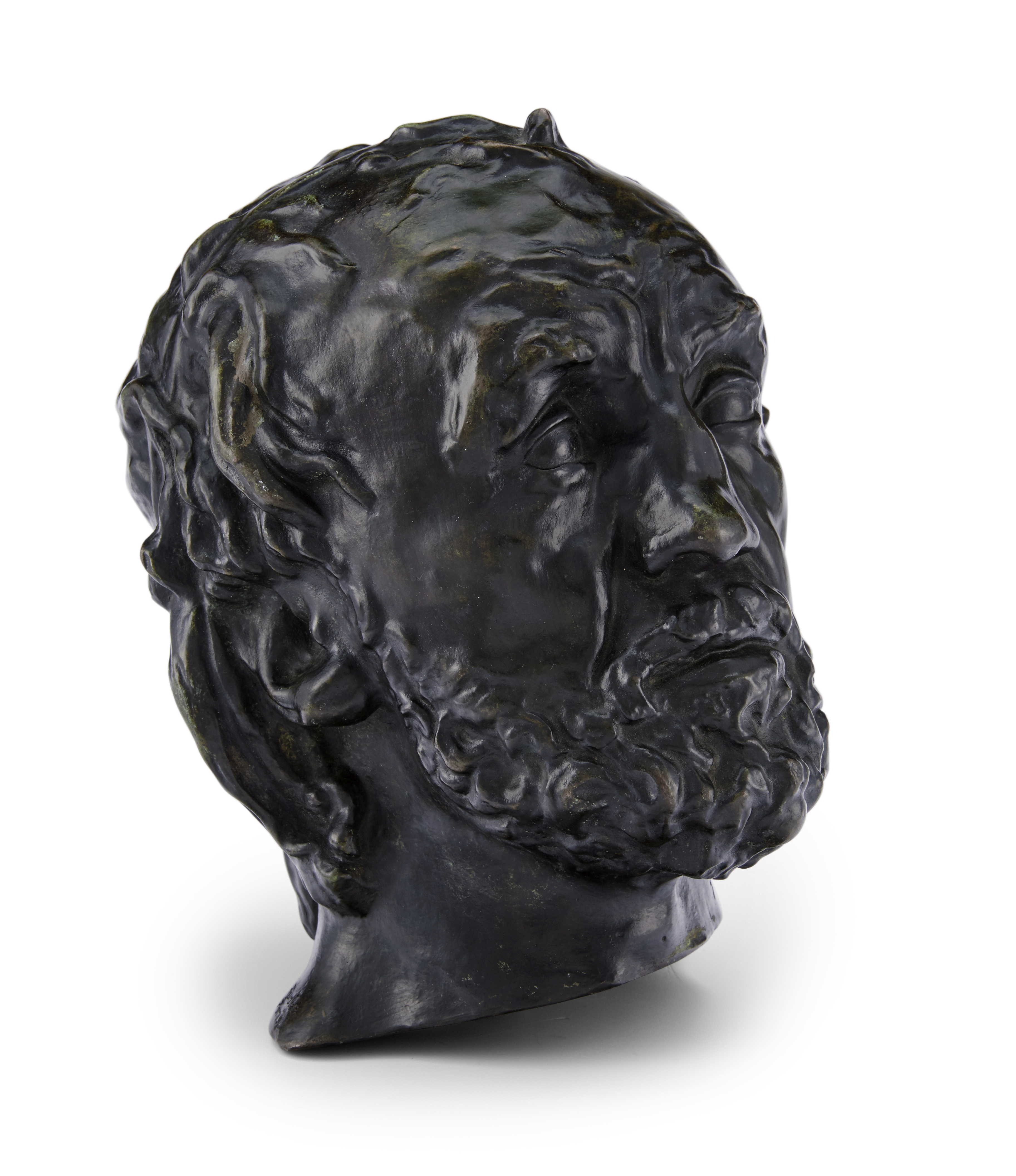 AUGUSTE RODIN (1840-1917) Tête de l'homme au nez cassé, version dite type II, premier modèle 10 3...