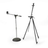 A JERRY GARCIA USED MICROPHONE STAND AND A MUSIC STAND