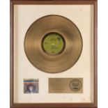 A JERRY GARCIA 'GOLD' SALES AWARD FOR THE ALBUM GRATEFUL DEAD 1971