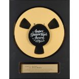 A JERRY GARCIA AMPEX GOLDEN REEL AWARD FOR THE GRATEFUL DEAD / BOB DYLAN ALBUM DYLAN & THE DEAD 1989