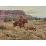 Bill Owen (1942-2013) Ropin' One In 18 x 24in (Painted in 1991.)