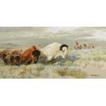 John Ford Clymer (1907-1989) The White Buffalo 20 x 40in (Painted in 1972.)