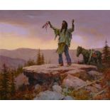 Howard Terpning (born 1927) My Medicine is Strong 33 x 40in (Painted in 2000.)