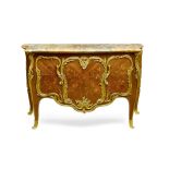 A Louis XV Style Gilt Bronze Mounted Floral Marquetry and Mahogany Commode Antoine Krieger, 4th ...
