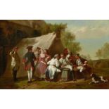Alexandre-Adolphe Martin-Delestre (French, 1823-1850) Les joies du campement 19 x 29in (48.3 x 73...
