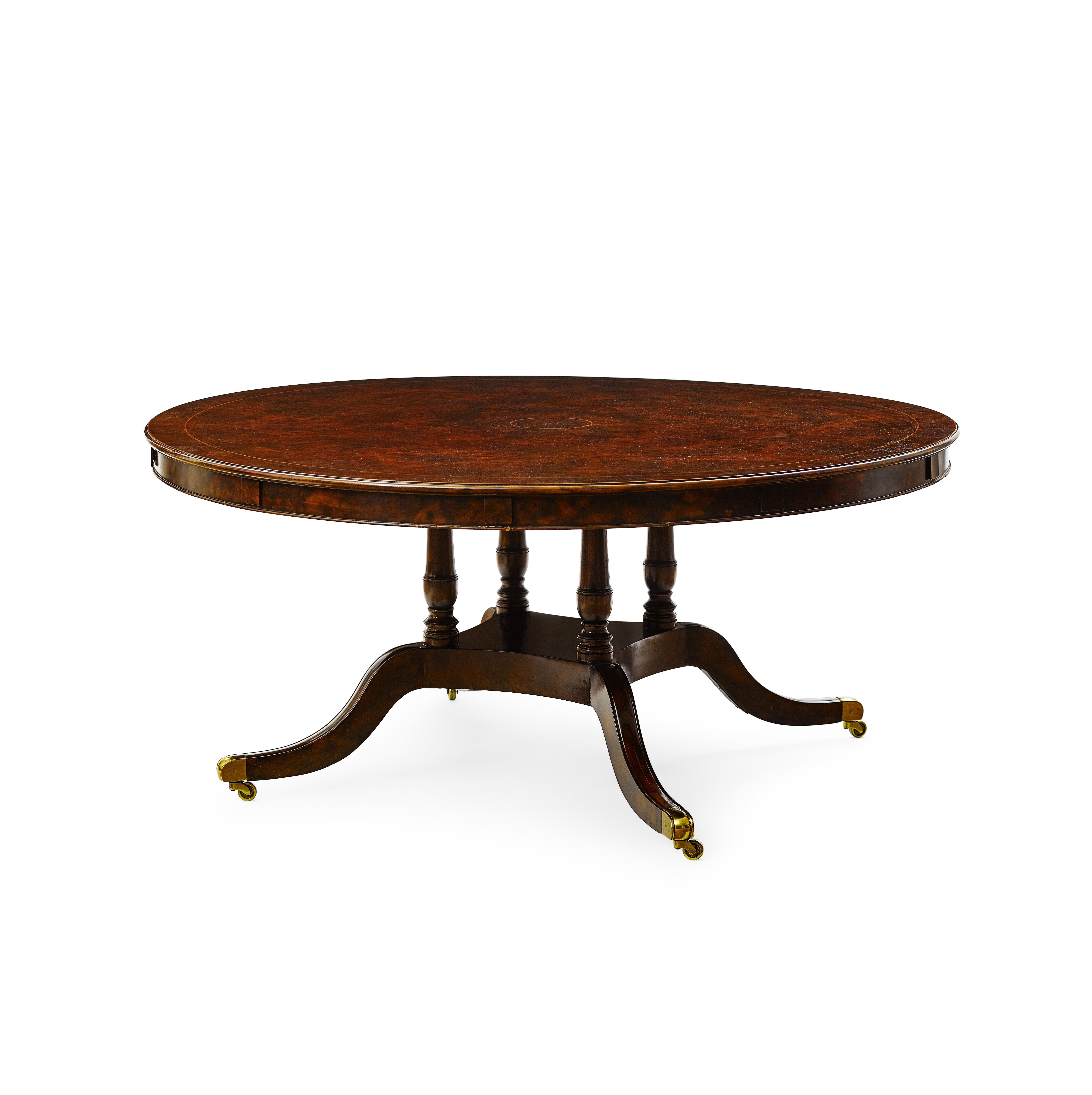 A Regency Style Burled Walnut Extension Dining Table Maitland Smith, 20th century - Image 2 of 2