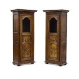 Pair of French Provincial Walnut Bonnetieres 18th century