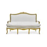 A Louis XV Style Giltwood Canape Fourth quarter 19th century