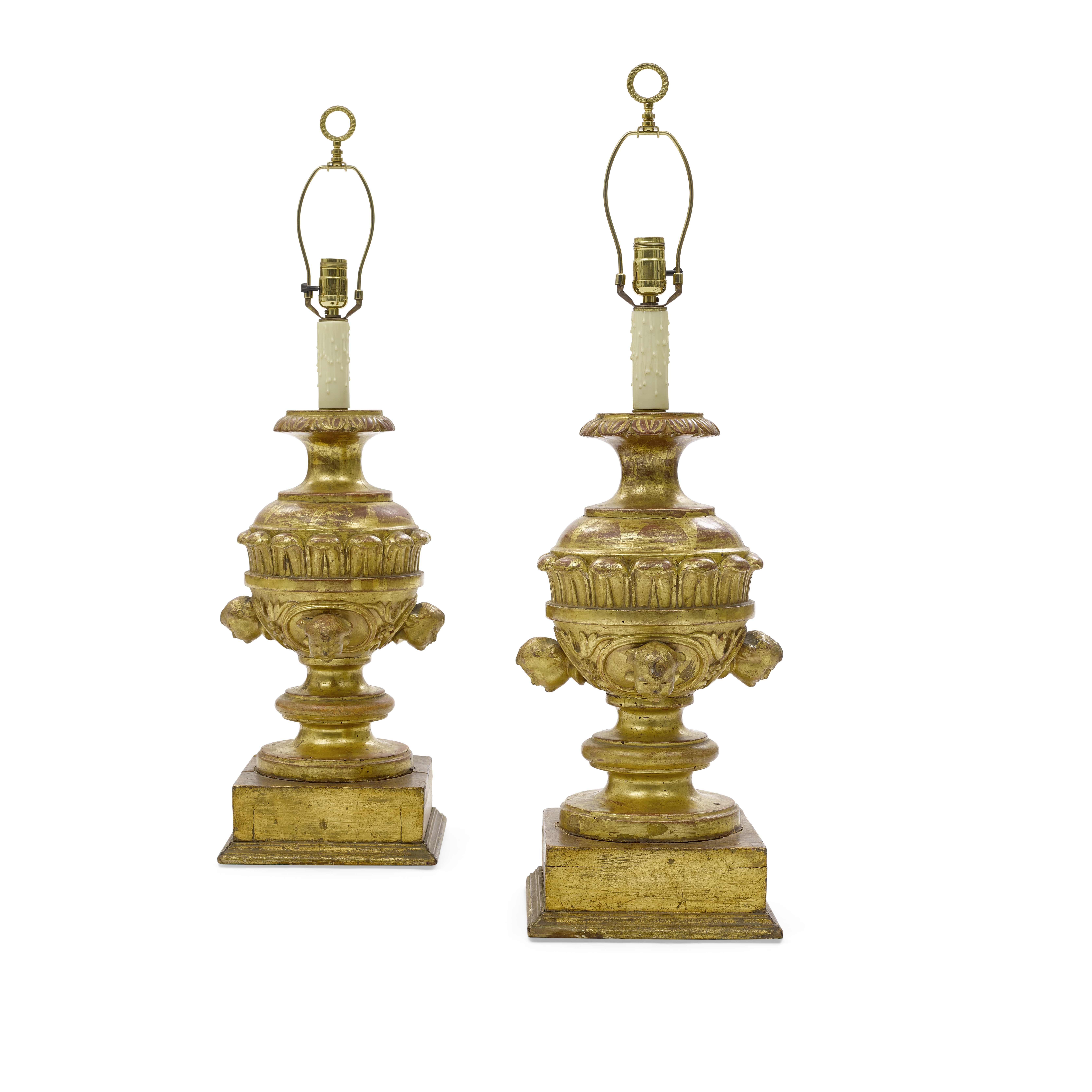 Pair of Baroque Giltwood Urns - Image 2 of 2