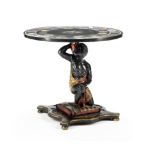 An Italian Micro Mosaic and Specimen Marble Top Figural Table