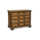 aN Italian marquetry inlaid walnut secretaire 18th century and later