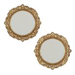 A pair of Italian Rococo style giltwood mirrors 19th century