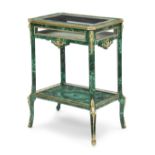 A Louis XVI style gilt bronze mounted malachite vitrine table Second half 20th century