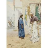 Giulio Rosati (Italian, 1858-1917) Selling the gown; A hard bargain; and The gossips (a set of th...