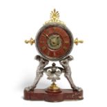 A French gilt and silvered bronze and rouge marble mantel clock Late 19th Century