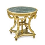 A Russian Neoclassical Style Marble Top Carved and Giltwood Table19th century