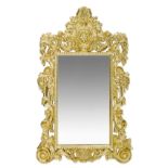 A Continental Baroque Style Giltwood Mirror 20th century