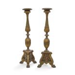 A Pair of Italian Faux Marbleized Torcheres 19th century