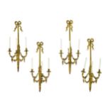 A Set of Four Louis XVI Style Gilt Bronze Sconces Late 19th/early 20th century