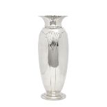 An American sterling silver art deco vase by Tuttle Silversmiths, Boston, MA, circa 1938
