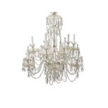 A George III style cut glass chandelier 20th century