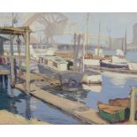 Fritz Kocher (American, 1904-1973) Wilmington Harbor Boat Repair, Los Angeles 18 x 22in (45.7 x 5...