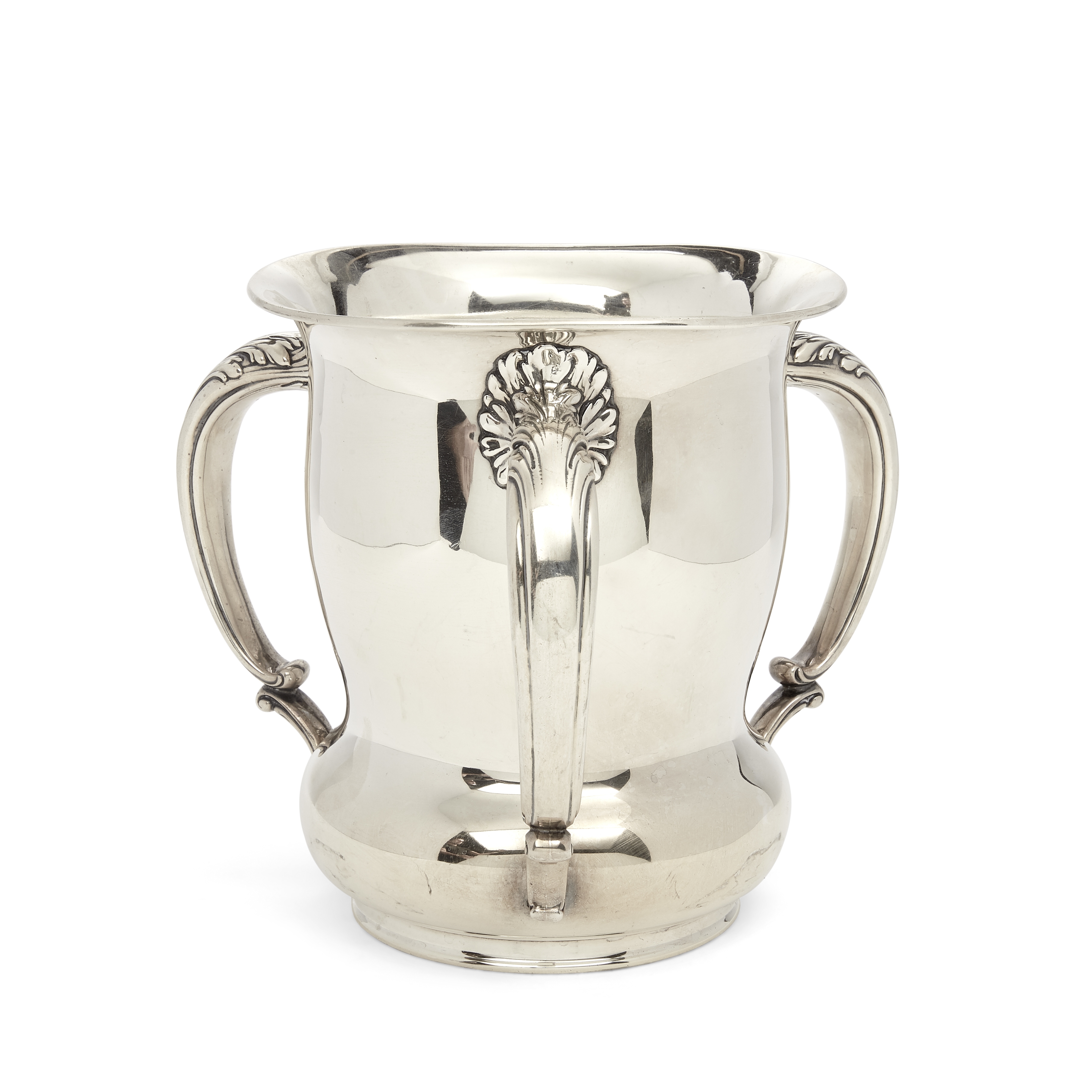 An American sterling silver three-handled loving cup by Gorham Mfg. Co., Providence, RI, 20th cen...