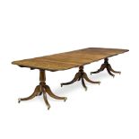 George III Mahogany triple pedestal dining table Early 19th century