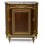 A Louis XVI Style Marble Top Gilt Bronze Mounted Mahogany Meuble d'Appui