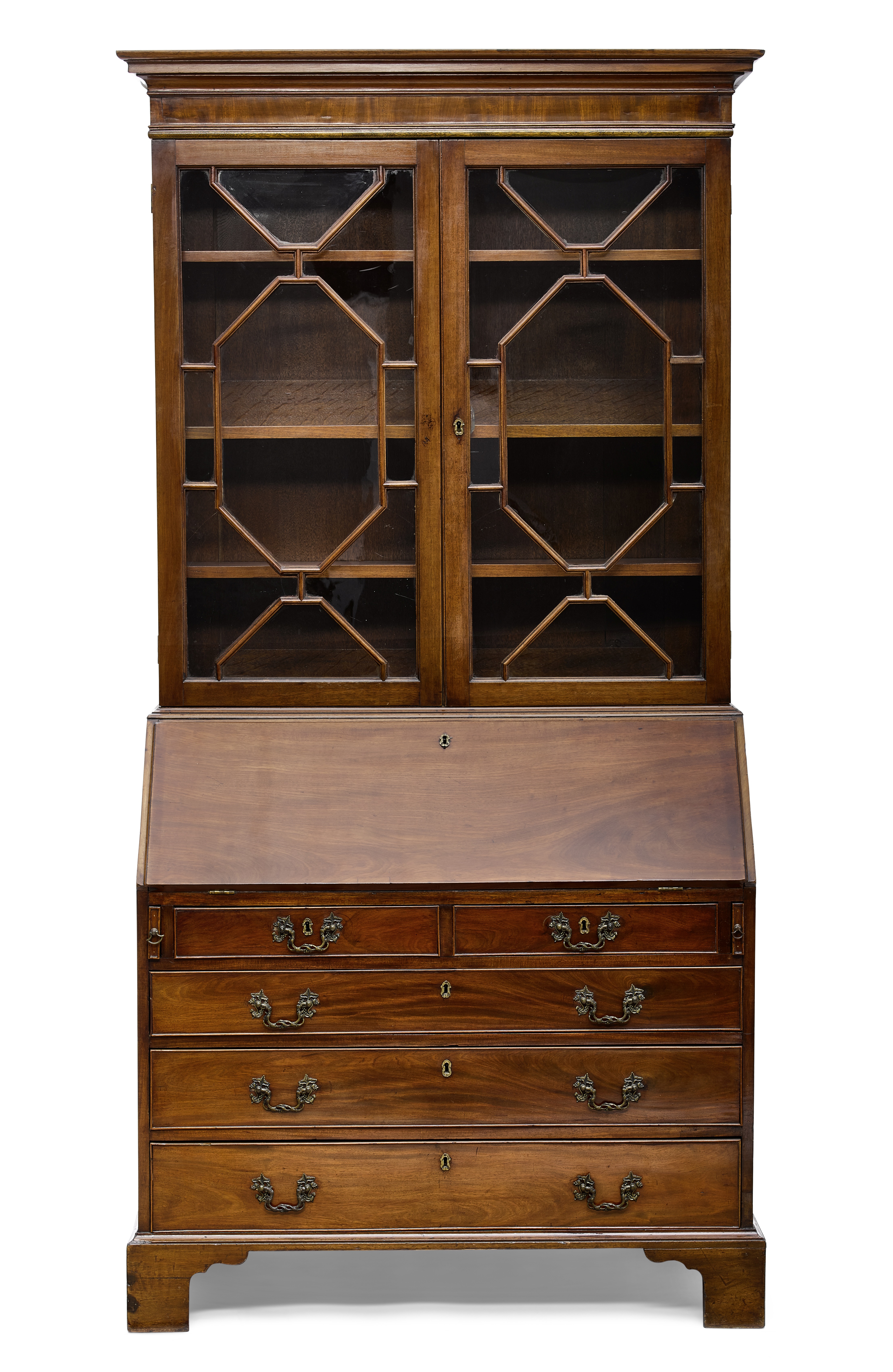 A George III Mahogany Secretary Bookcase Late 18th century - Image 2 of 2