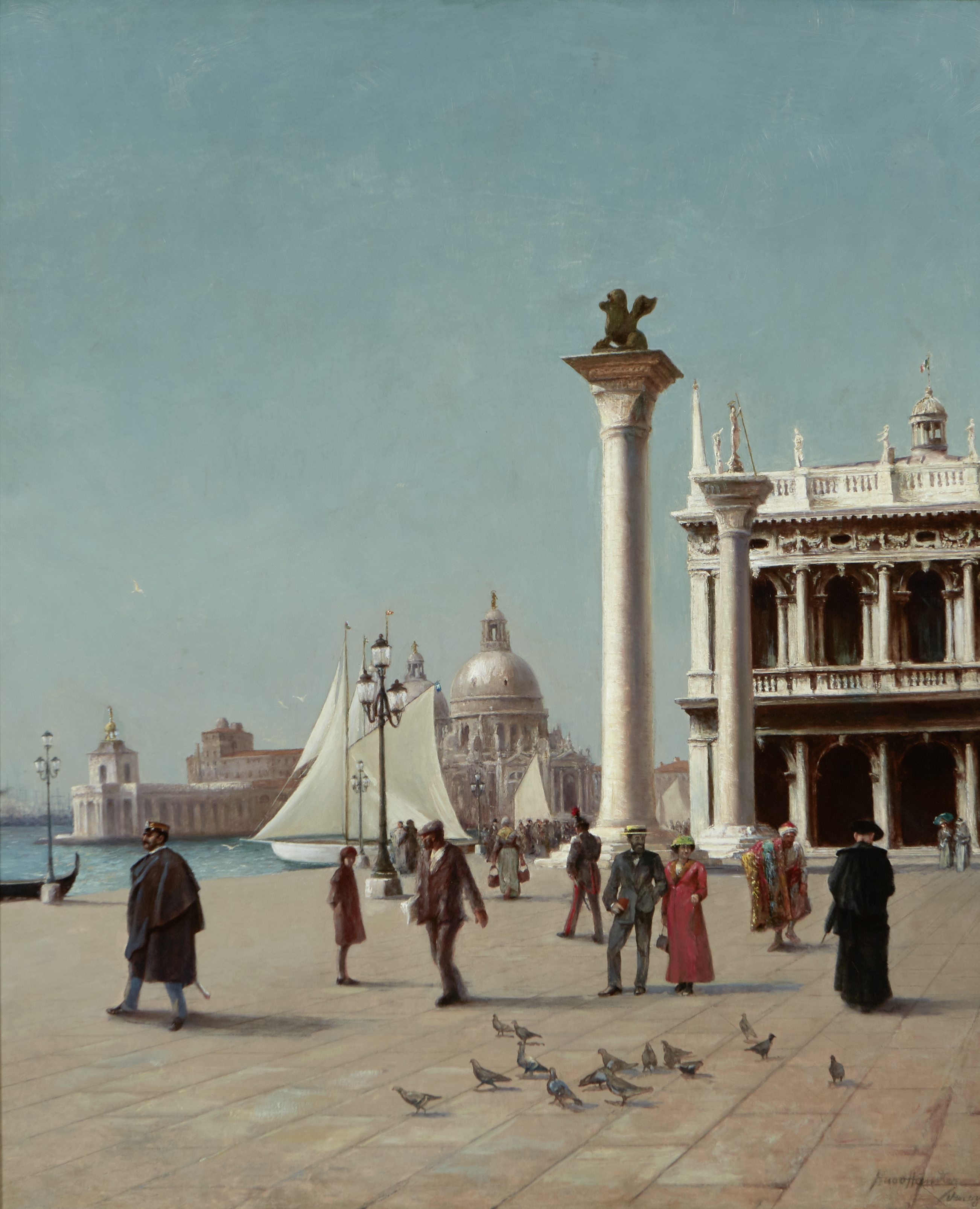 Hugo Händler (German, born 1861) Entrance to the Grand Canal from the Piazzetta, Venice 31 1/2 x ...